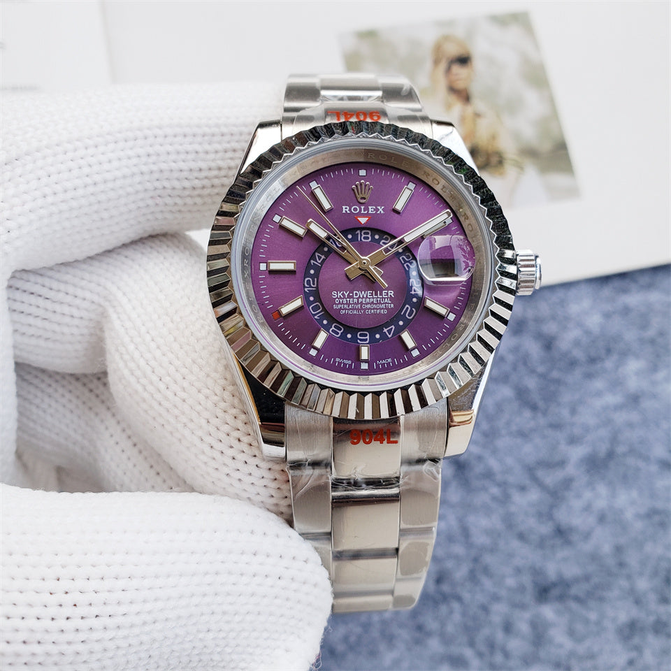 ROLEX SKYDWELLER PURPLE DIAL STEEL - U1 FACTORY