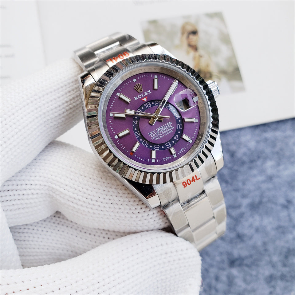 ROLEX SKYDWELLER PURPLE DIAL STEEL - U1 FACTORY