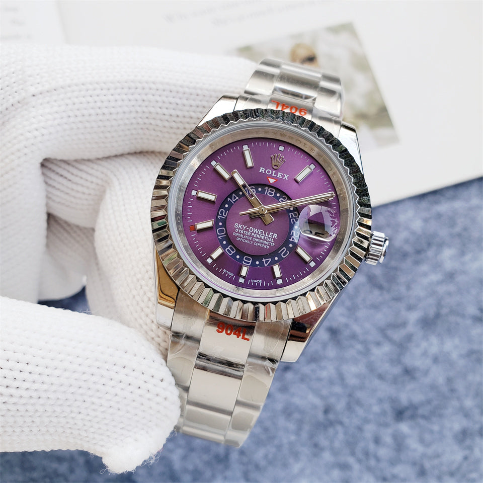 ROLEX SKYDWELLER PURPLE DIAL STEEL - U1 FACTORY