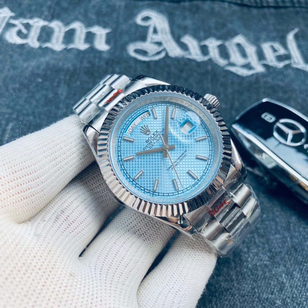 ROLEX DAY DATE SKYBLUE DIAL STEEL U1 FACTORY OASIS WATCHES DUBAI