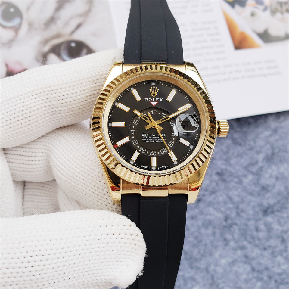 ROLEX SKYDWELLER BLACK DIAL GOLD - U1 FACTORY