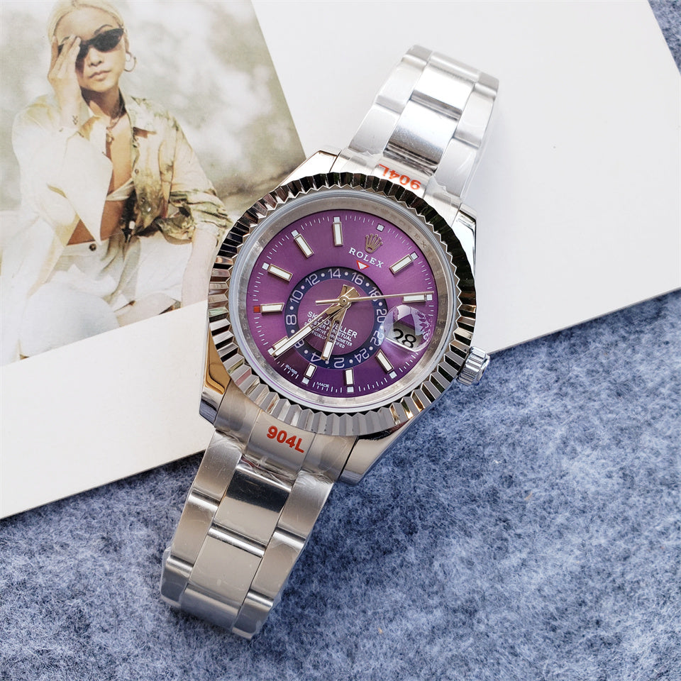 ROLEX SKYDWELLER PURPLE DIAL STEEL - U1 FACTORY