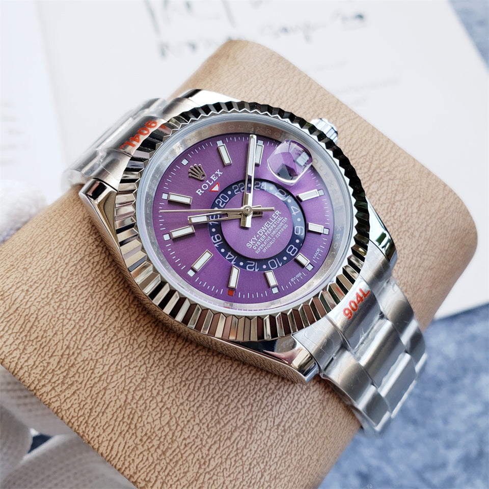ROLEX SKYDWELLER PURPLE DIAL STEEL - U1 FACTORY