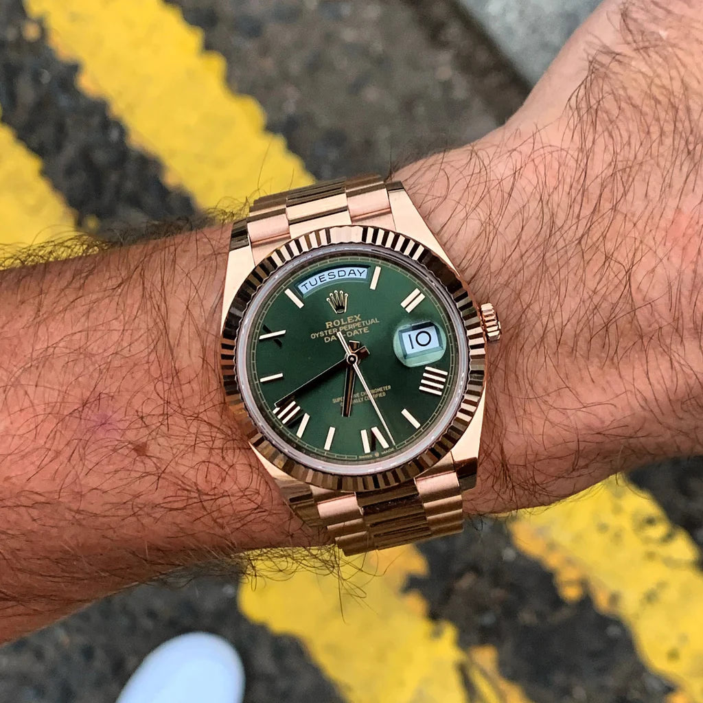 ROLEX DAY-DATE ROSÉGOLD OLIVE 40 CLEAN FACTORY