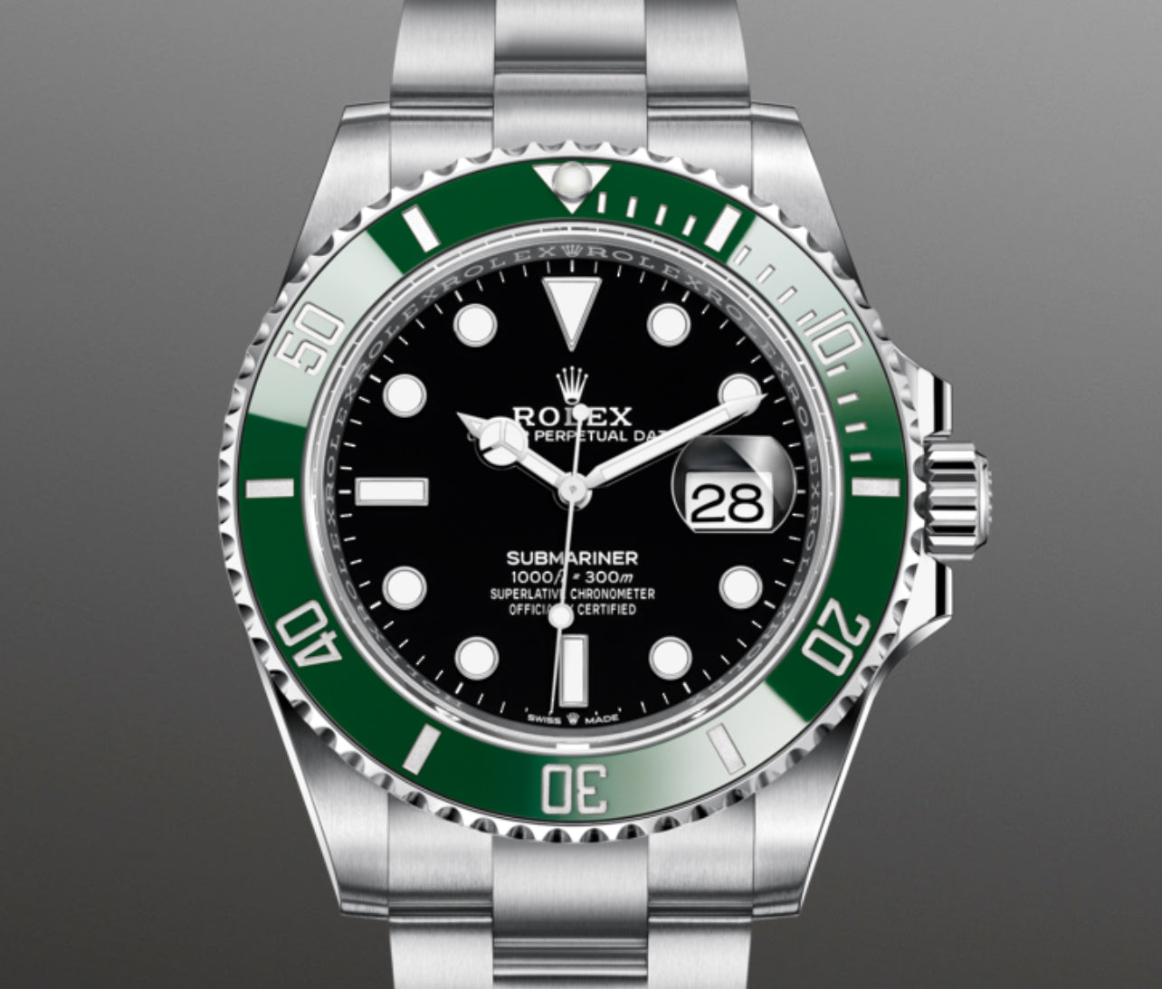 ROLEX SUBMARINER "STARBUCKS"  DATE - 41 mm - Oyster -  Edelstahl Oystersteel