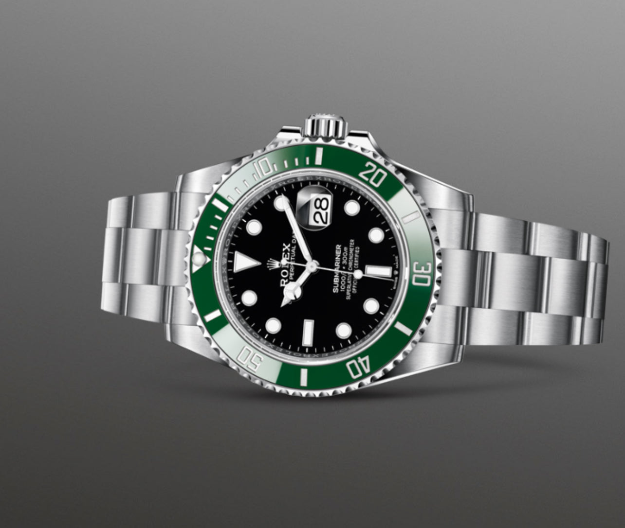 ROLEX SUBMARINER "STARBUCKS"  DATE - 41 mm - Oyster -  Edelstahl Oystersteel