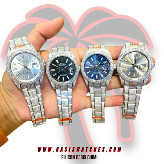 ROLEX DATE-JUST ICED OUT OYSTER STEEL - 4 MODELS