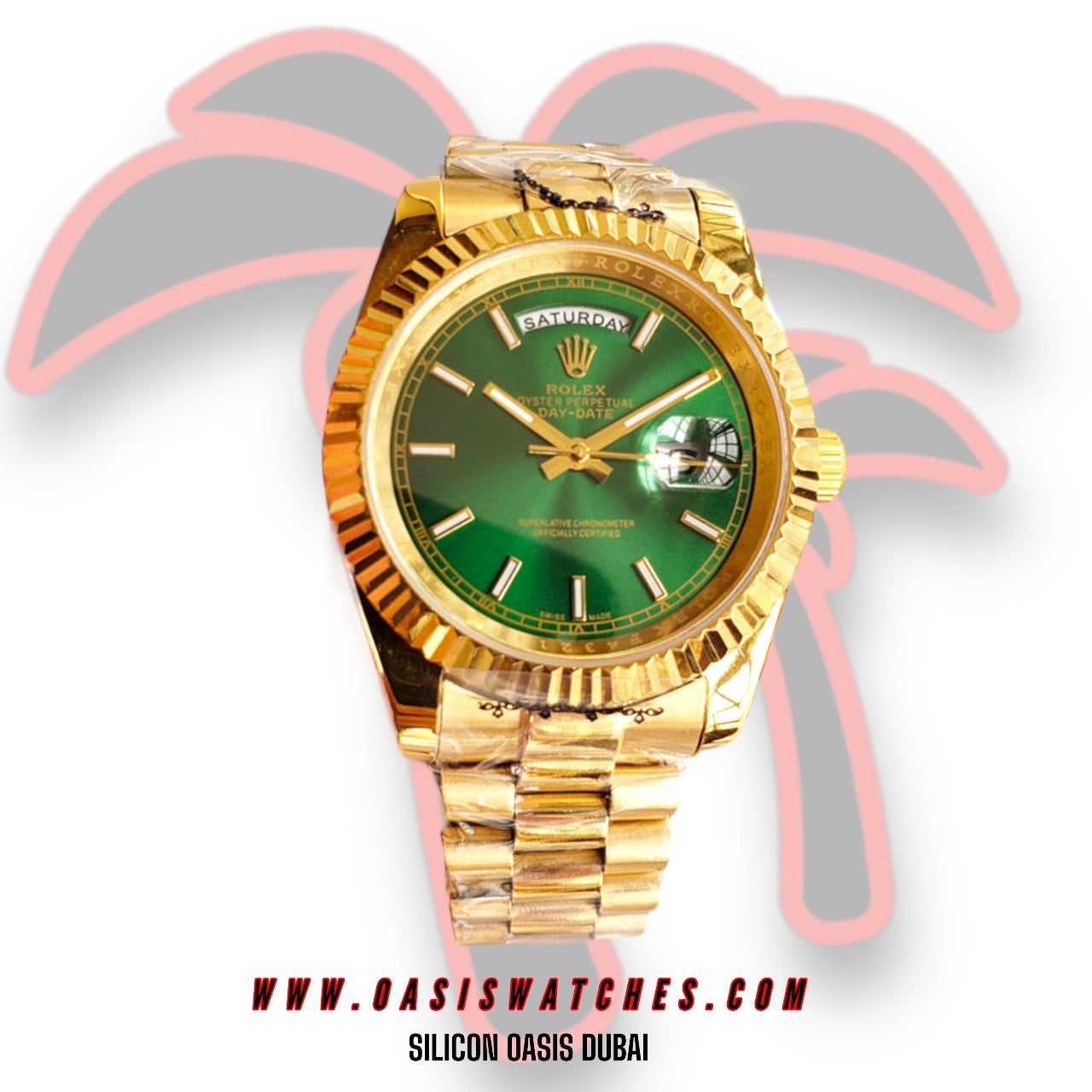 ROLEX DAY-DATE FULLGOLD GREEN DIAL U1 FACTORY