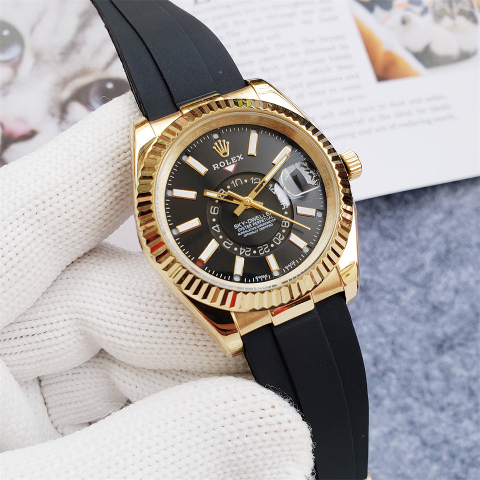 ROLEX SKYDWELLER BLACK DIAL GOLD -  U1 FACTORY