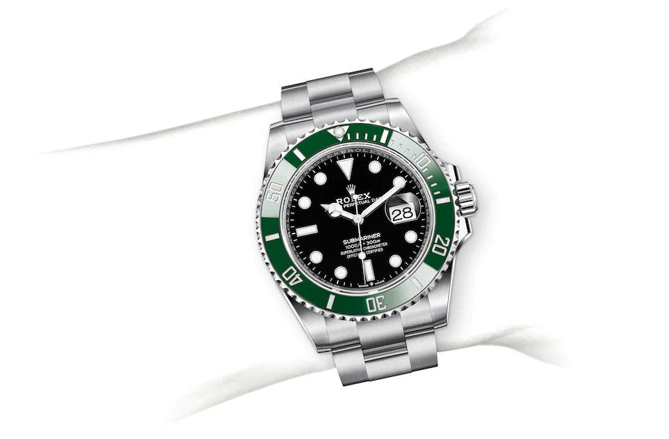 ROLEX SUBMARINER "STARBUCKS"  DATE - 41 mm - Oyster -  Edelstahl Oystersteel